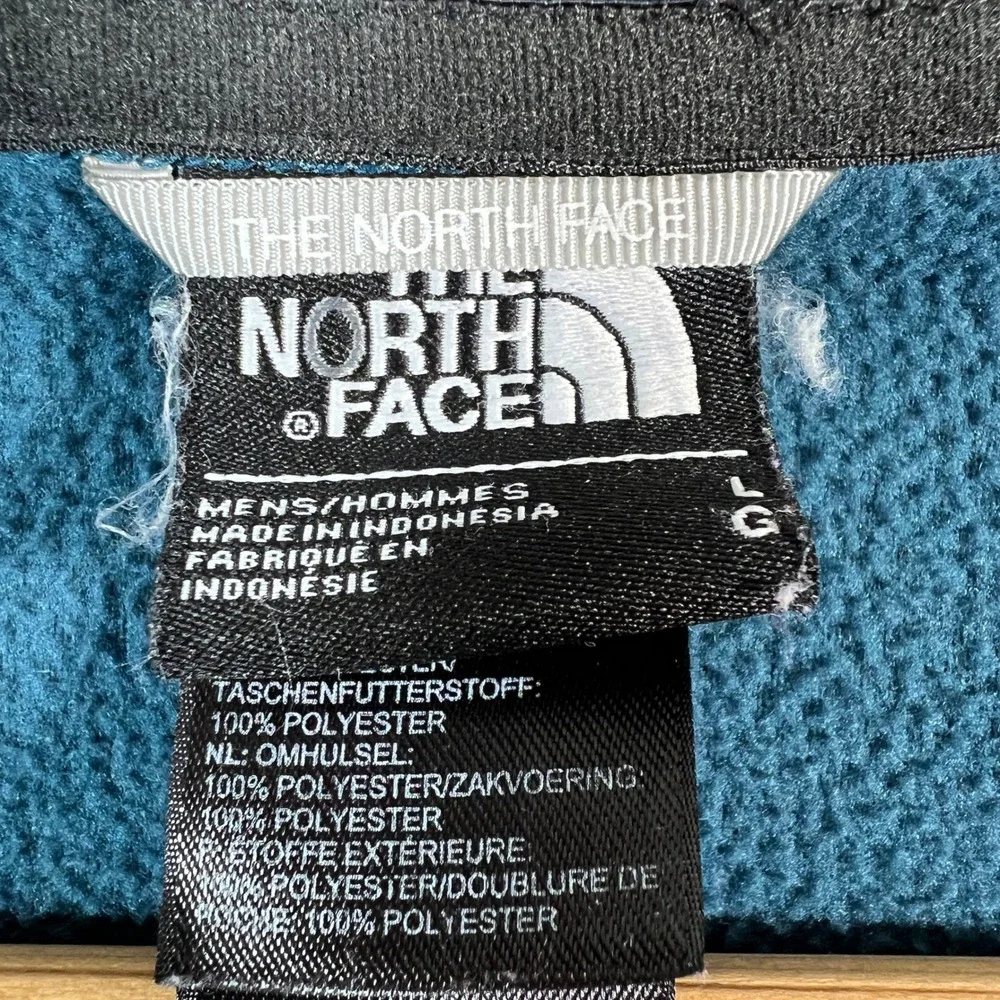 The North Face TKA 100 Full Zip Fleece Jacket Mens Large Blue Teal Polyester
